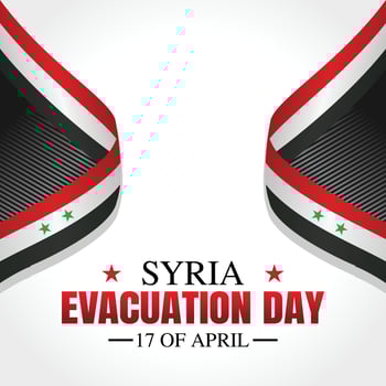Syria evacuation day vector illustration