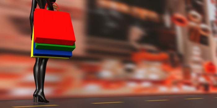 Female black skin in standing hold bag gift red blue green yellow orange shop commercial store fashion lifestyle activity happy holiday celebration festival party.3d render photo