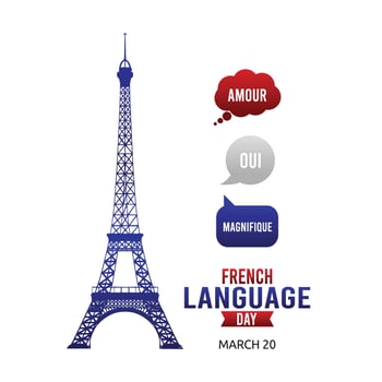 FRENCH LANGUAGE DAY vector illustration