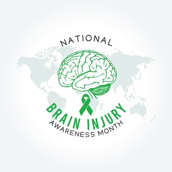 national brain injury awareness month vector illustration
