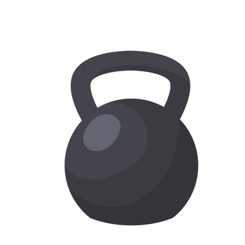 Weight. Black dumbbell. Equipment for sports and bodybuilding. vector