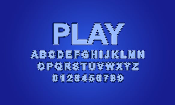 Editable text effect play title style vector