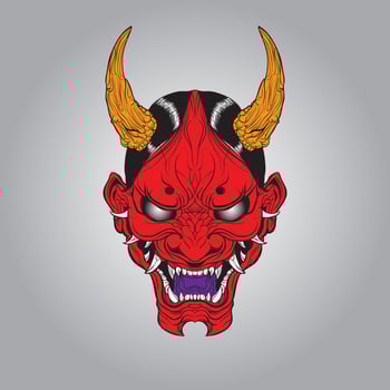Print of the japanese hanya mask vektor illustration vector