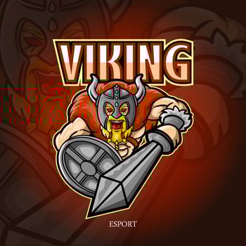 Viking knight mascot. esport logo design vector