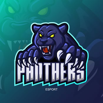 Panther esport mascot logo design. vector