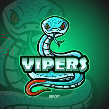 Viper snake esport logo mascot design vector