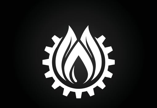 Fire flame icon in a shape of drop. Oil and gas industry logo design concept. vector