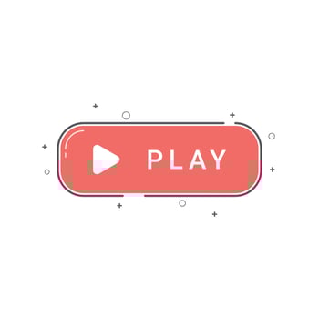 Play button element design on white background. vector