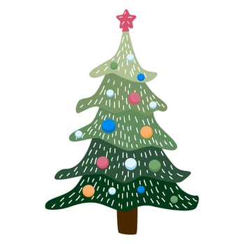 Christmas tree with gifts. Christmas card. illustration. vector