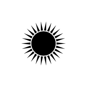 Sun glyph icon. Isolated flat vector symbol illustration