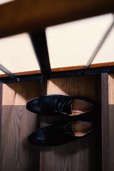 Black wedding shoes photo