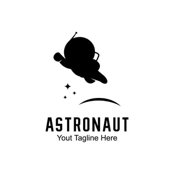 astronaut logo illustration vector, logo silhouette vector