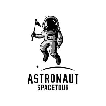 astronaut logo illustration vector, logo template, sport, game vector