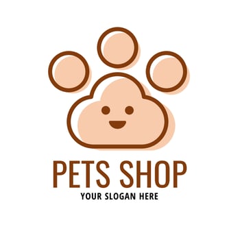 simple animal footprints logo. lineal color style vector. logo for pet shop vector