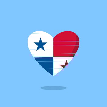 Panama flag shaped love illustration vector