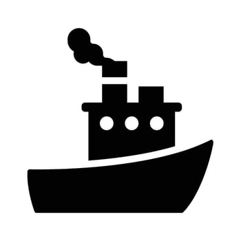 illustration of ships, marine vehicles. logo, solid icon vector