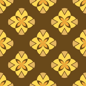 Vintage geometric seamless pattern with floral motif. Decorative background with white flowers on a pink background. Vector background. For textiles, Wallpaper and your design.