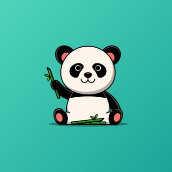 Cute panda with bamboo, Vector illustration eps.10