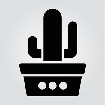 Isolated Glyph Plants in Pot Icons Scalable Vector Graphic
