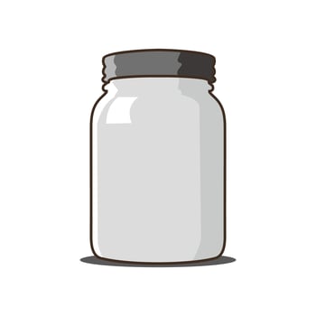 empty glass jar 3D illustration vector