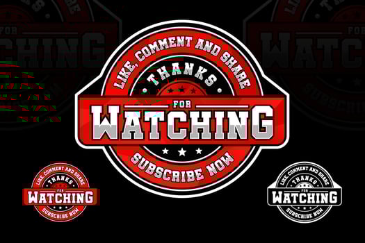 Thanks for wactching badge vector design logo.eps