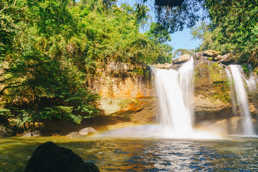 Haew Suwat Waterfall at Khao Yai National Park in Thailand photo