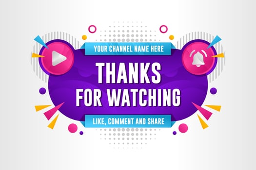 Thanks for wacthing like share and comment banner premium design vector