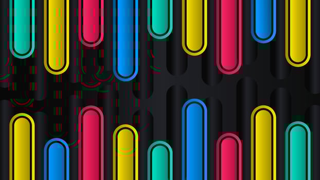 Gradient colorful shapes long round abstract background vector