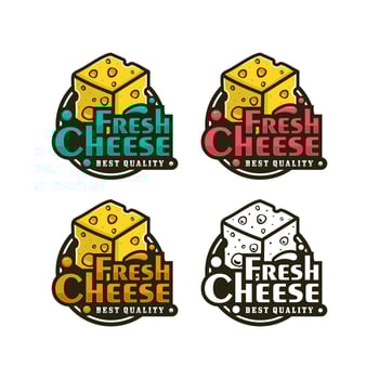 Fresh cheese design logo collection vector