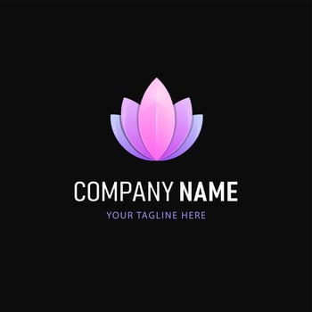 Flower Logo Design. Gradient Style Abstract logo vector
