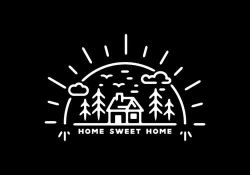 Home sweet home line art illustration vector