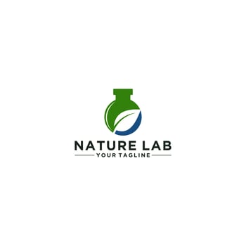 nature lab logo template in white background vector