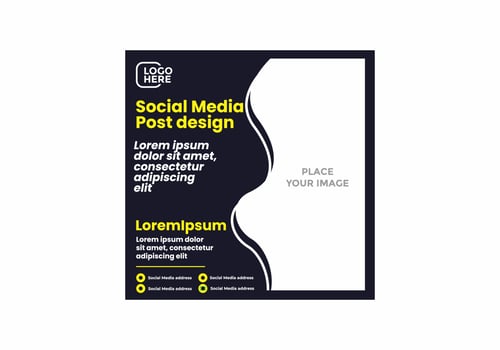 Colorful social media post design vector