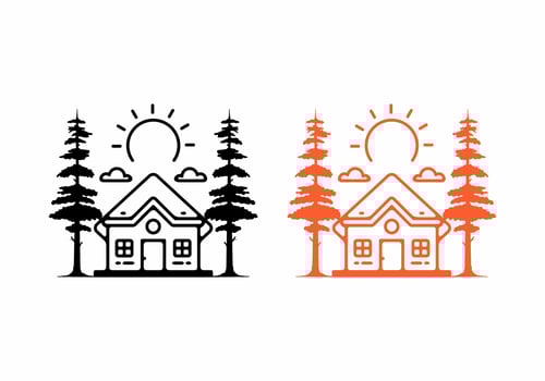 House line art illustration graphic vector