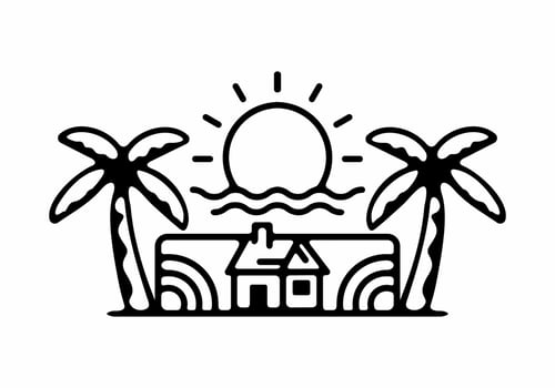 House line art illustration graphic vector