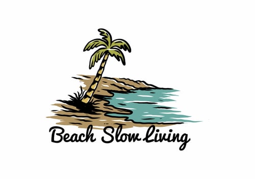 Beach slow living illustration drawing vector