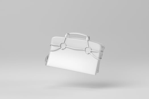 handbag on white background. Stylish women's accessories. 3D render. photo