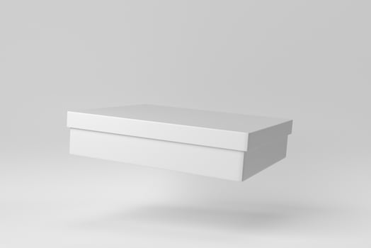 Packaging boxes on white background. Design Template, Mock up. 3D render. photo