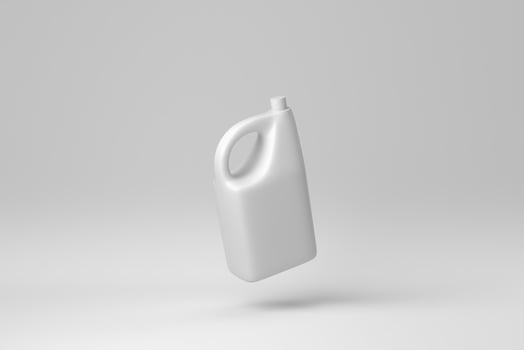 One white gallon isolated on on white background. minimal concept. monochrome. 3D render. photo