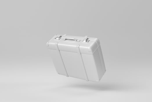 Vintage luggage on white background. old antique leather suitcases. 3D render. photo
