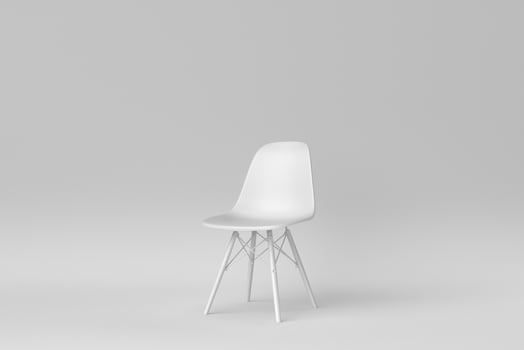 White modern chair on white background. minimal concept. 3D render. photo
