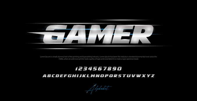 Modern Alphabet Font. Typography urban style fonts for technology, digital, movie logo design. vector illustration