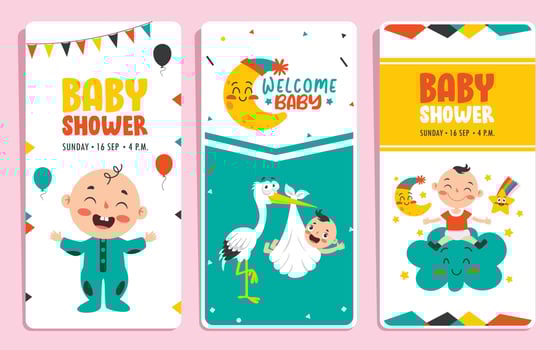 Cartoon Drawing Of A  Newborn Baby Character vector