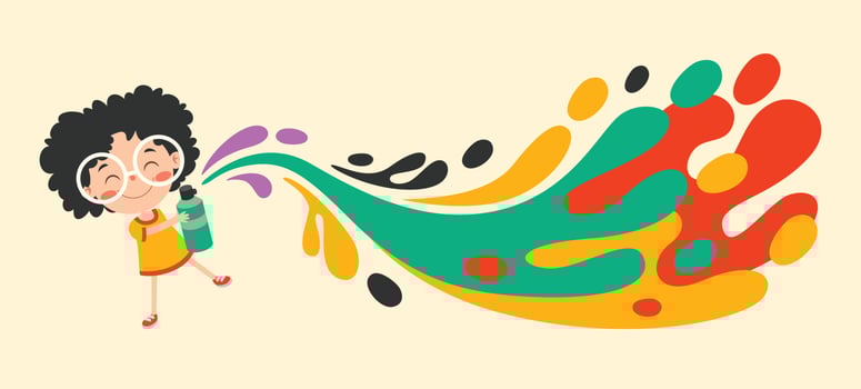 Funny Kid Coloring And Painting vector