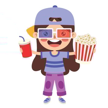Cinema Concept With Cartoon Character vector