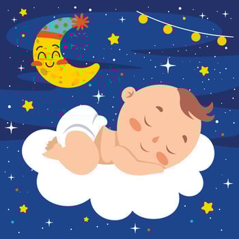 Cartoon Drawing Of A  Newborn Baby Character vector