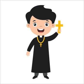 Cartoon Drawing Of A Priest vector
