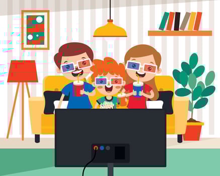 Cinema Concept With Cartoon Character vector