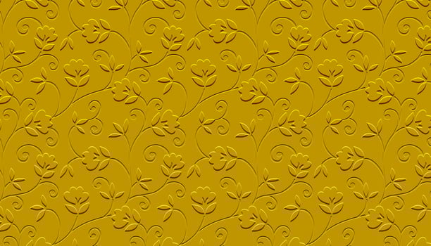 Golden relief patterned wallpaper Background. vector