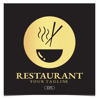 Luxury gold restaurant logo premium elegant template vector eps 10
